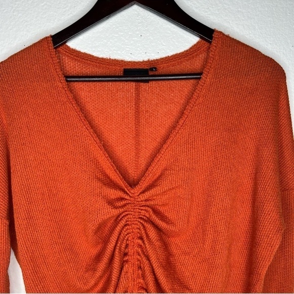 URBAN OUTFITTERS Out From Under Cinched Sweater Burnt Orange Rust Size Small - Picture 4 of 9